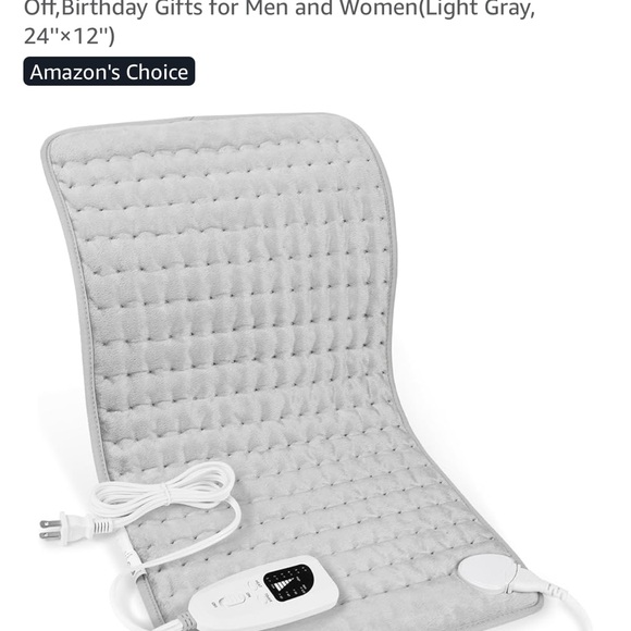 Gray Electric Heating Pad with Controller - Picture 12 of 16
